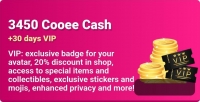 Club Cooee - 3D Avatar Chat  :  3450 Cooee Cash + 30 days VIP