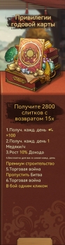 Мастера торгов :  Привилегии годовой карты